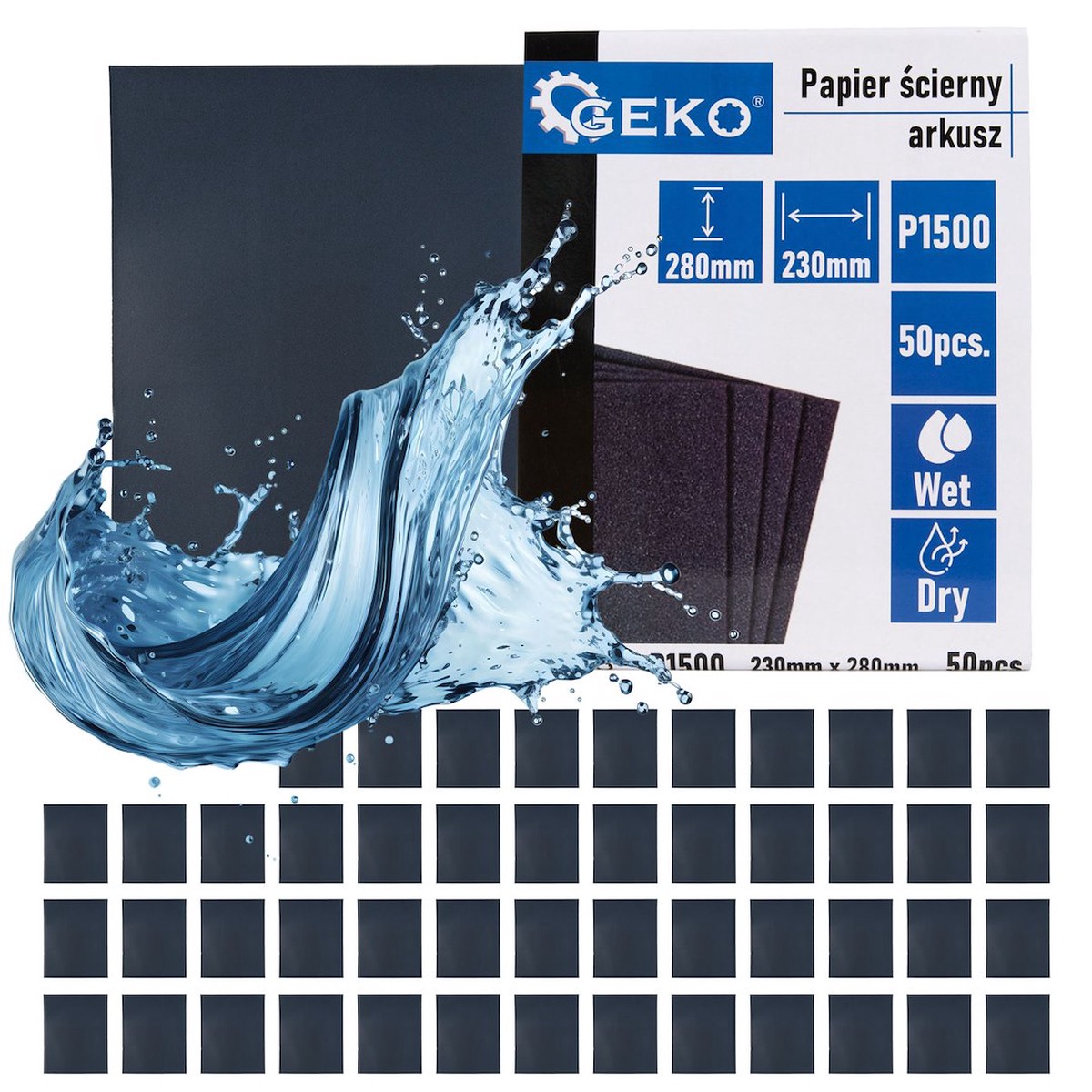 Veekindel liivapaberileht 230x280mm, P1500 Pakk 50 tk-st (E17)