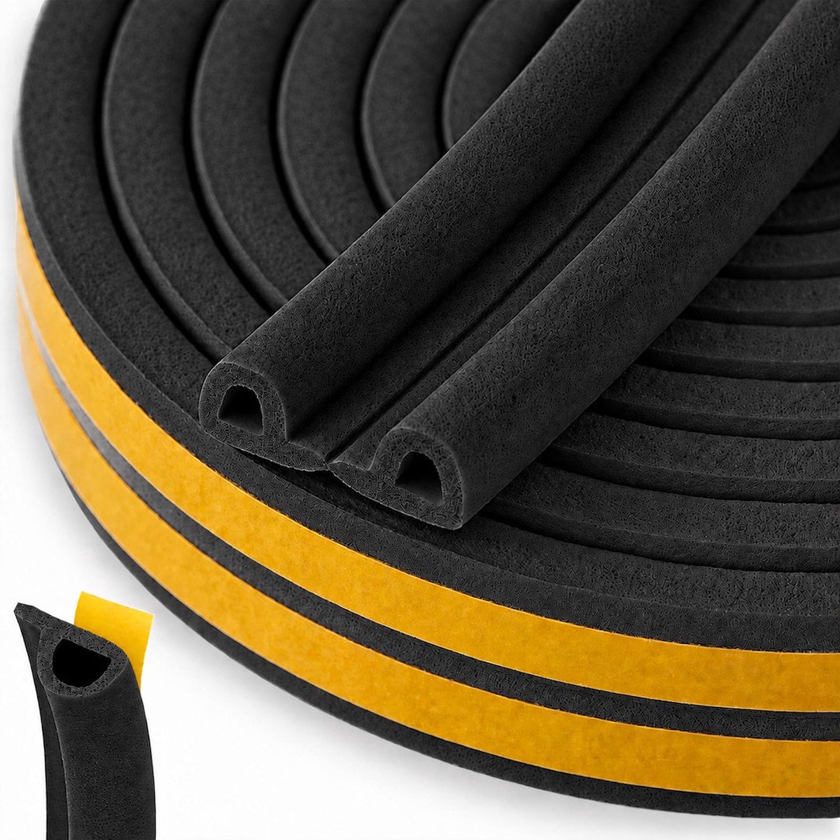 Isekleepuv EPDM P-profiiliga tihend akendele ja ustele 9 5,5 mm 100 m must K02934C