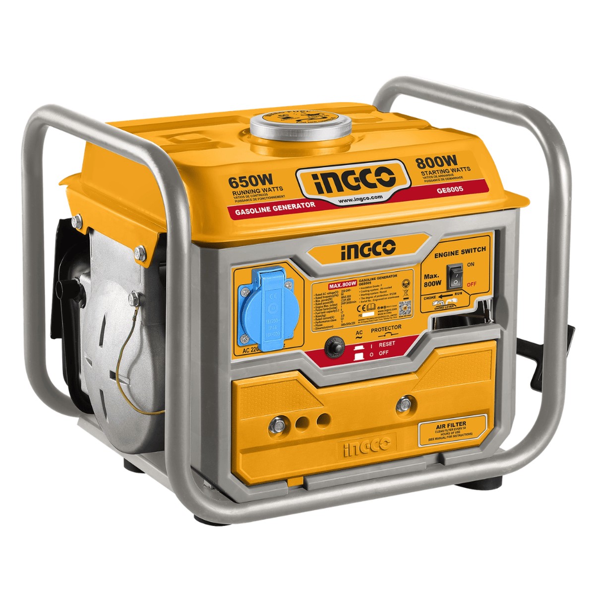 Ingco 0.8 kW Portable 2-Stroke 800W Gasoline Generator - GE8005