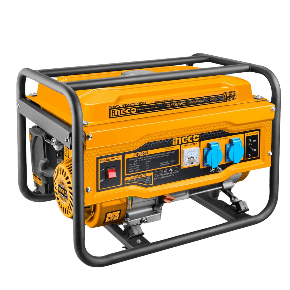 Ingco 2.8KW Gasoline Generator with 4-Stroke Engine & Air-Cooling System - GE30005