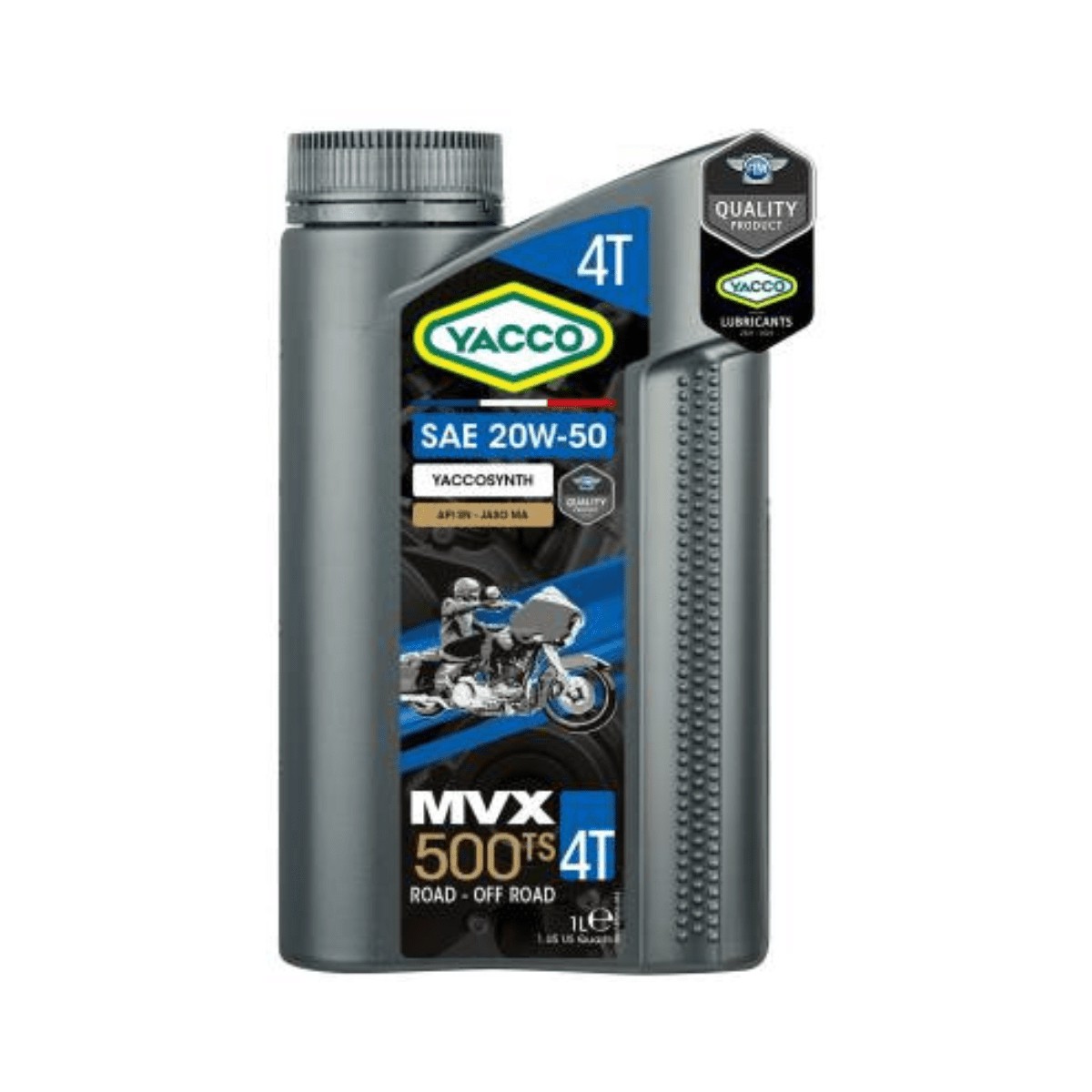 Yacco Synthetic 4-stroke Motorcycle Engine Oil 1L - MVX 500 TS 4T SAE 20W50