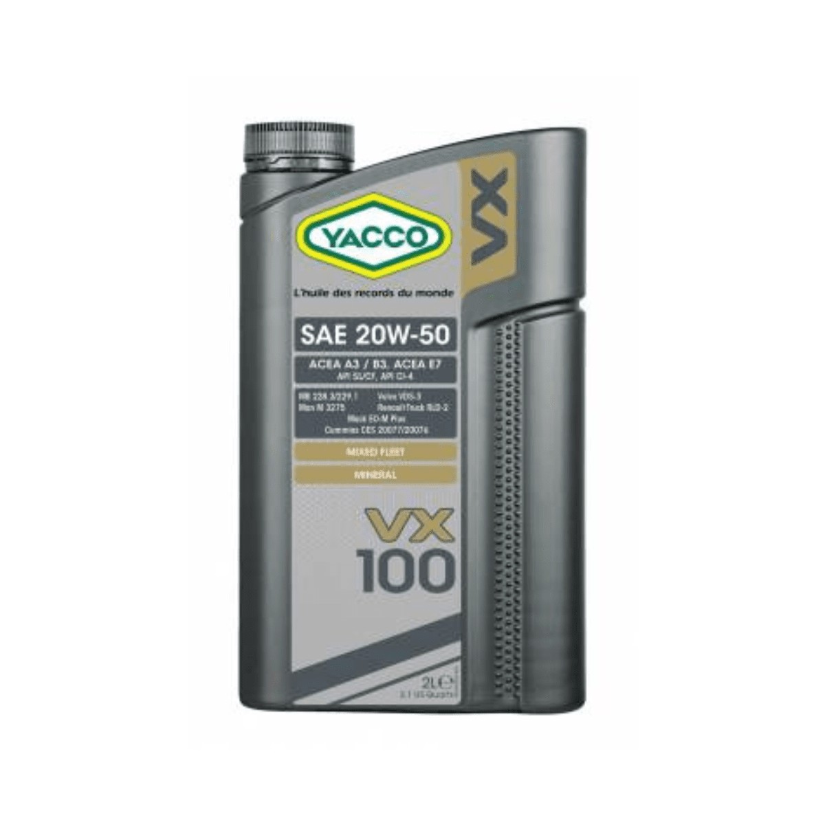Yacco VX 100 20W-50 Mineral Engine Oil - 5L
