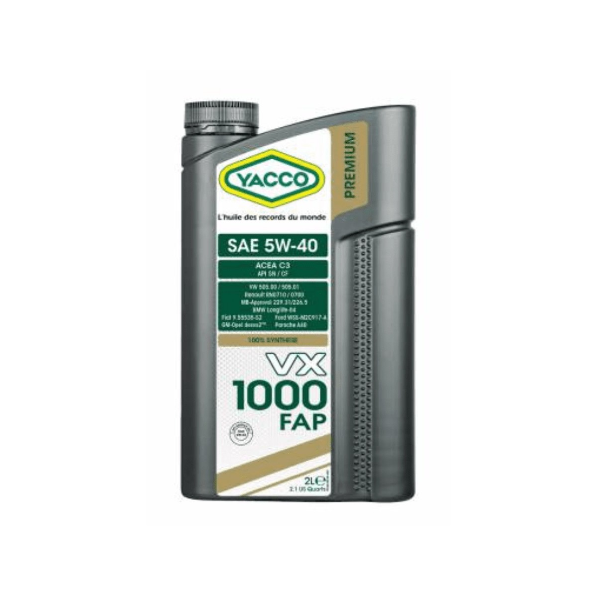 Yacco VX 1000 FAP 5W-40 Full Synthetic Engine Oil