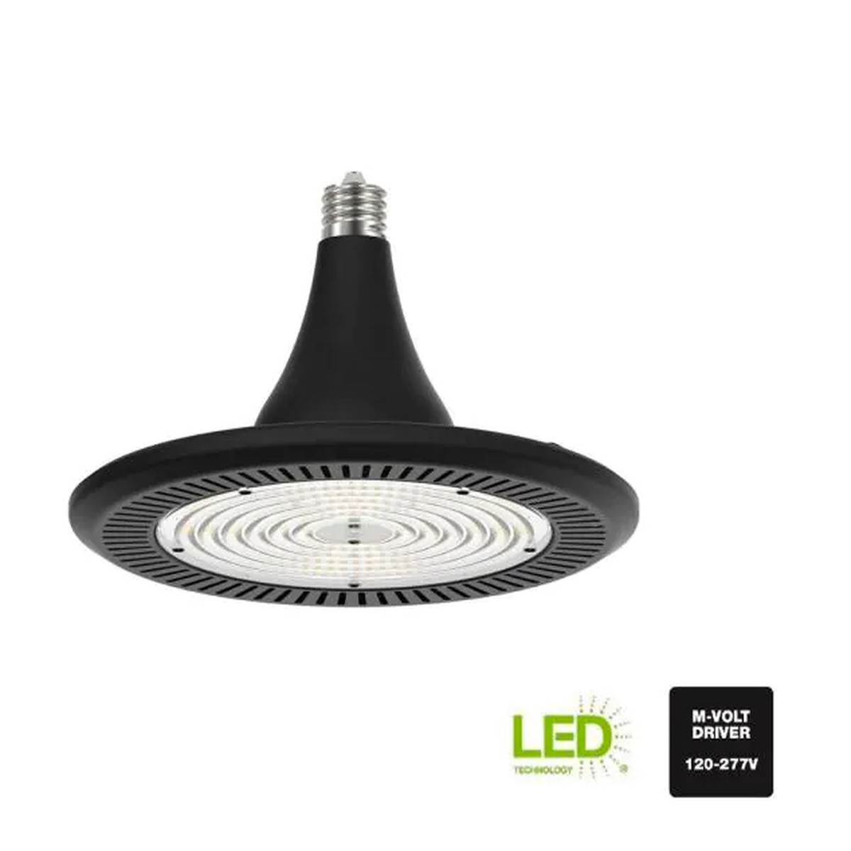 1 Foot 400 Watt Equivalent Integrated LED Black High Bay Light 5000K