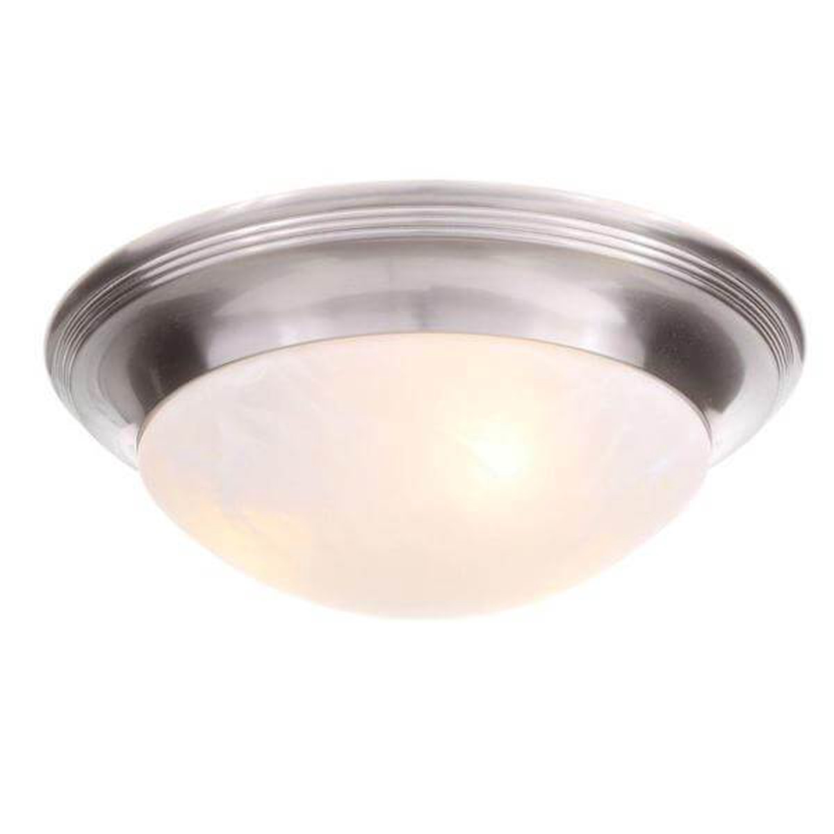 3 Light Brushed Nickel Flush Mount Damaged Box