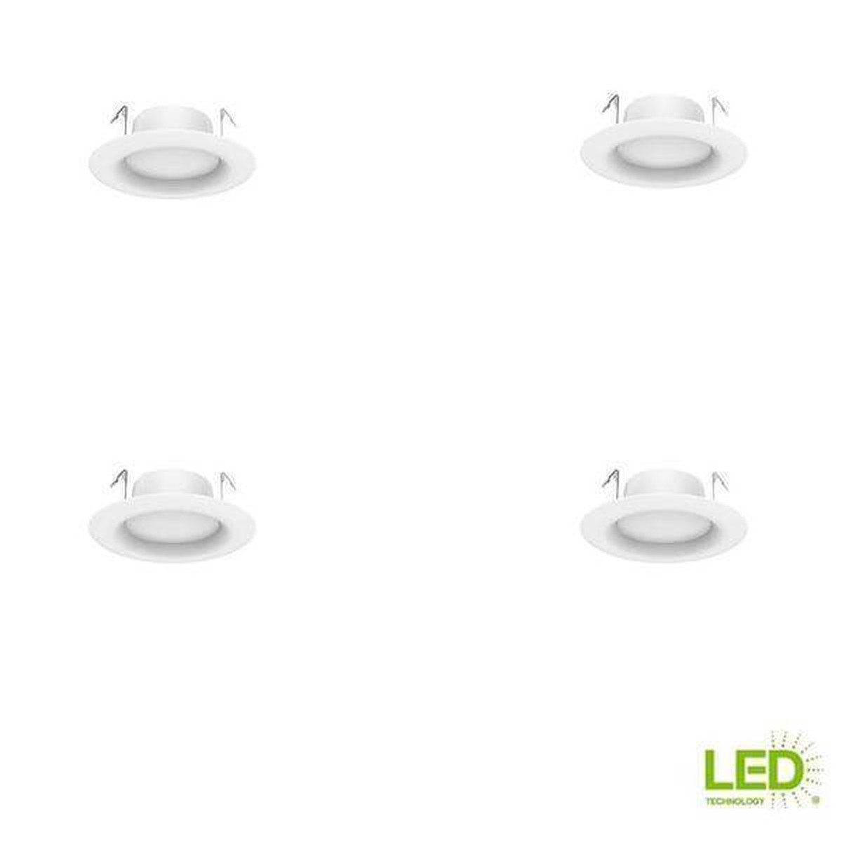 4 inch White Integrated LED Recessed Trim Daylight 4 Pack Damaged Box