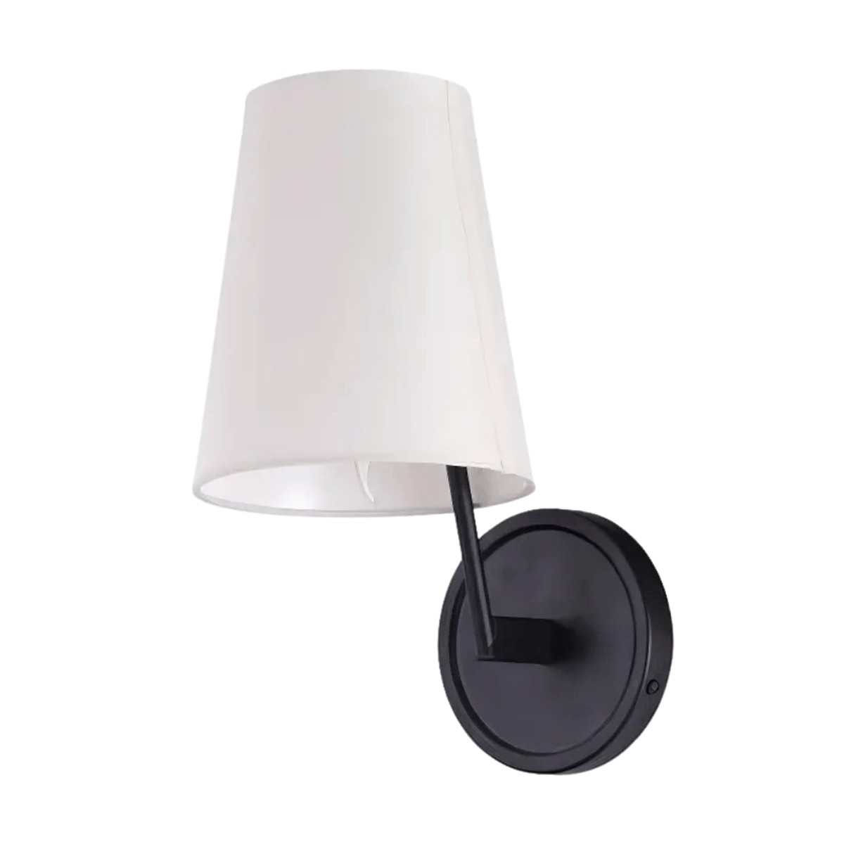 White Fabric Black Metal Body Wall Light E14 Fitting