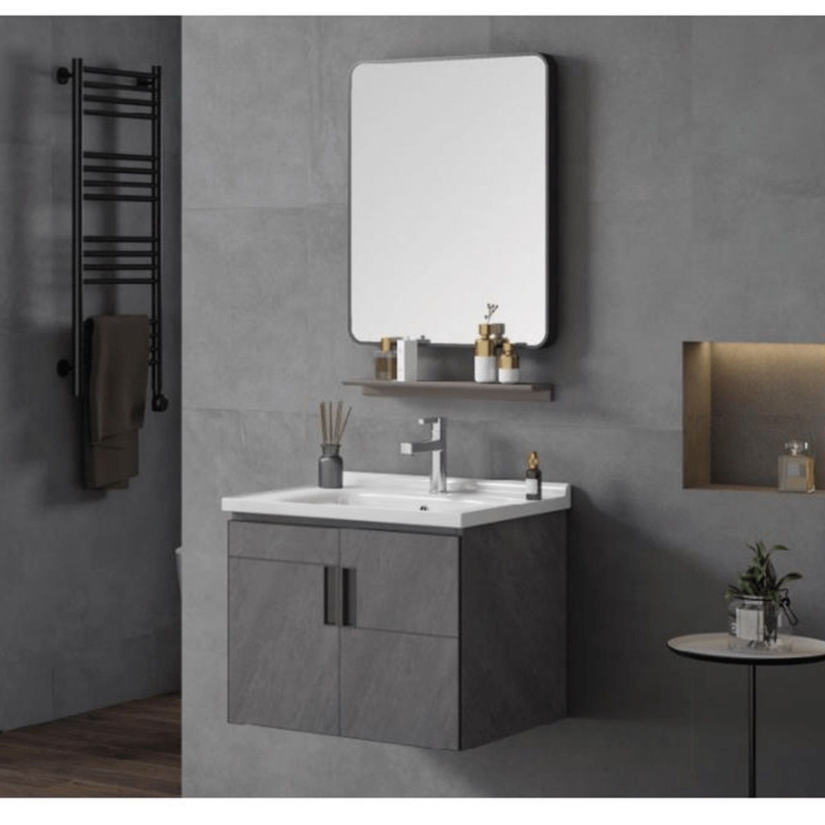 Bathroom Grey Vanity Cabinet 600 x 480mm - D-6941