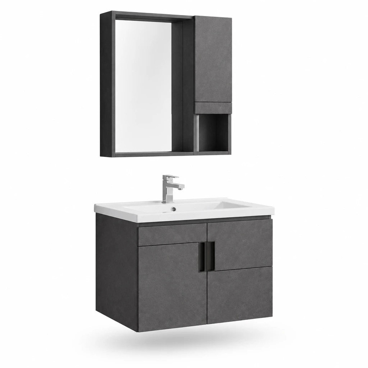 Bathroom Luxury 60cm Wall-Mounted Vanity Cabinet with Mirror - WK-K-9147