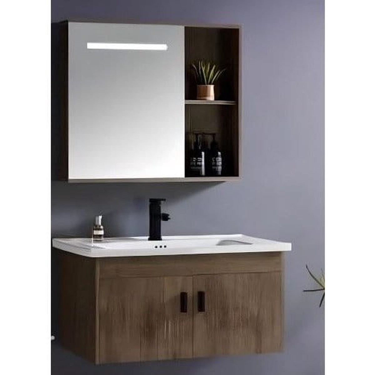 Bathroom Luxury 80cm Wall-Mounted Vanity Cabinet - K2-80