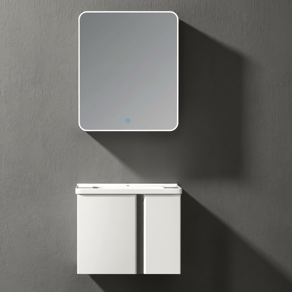 Wahkit White Aluminum Bathroom Vanity with Smart Mirror 600mm - K-9906A