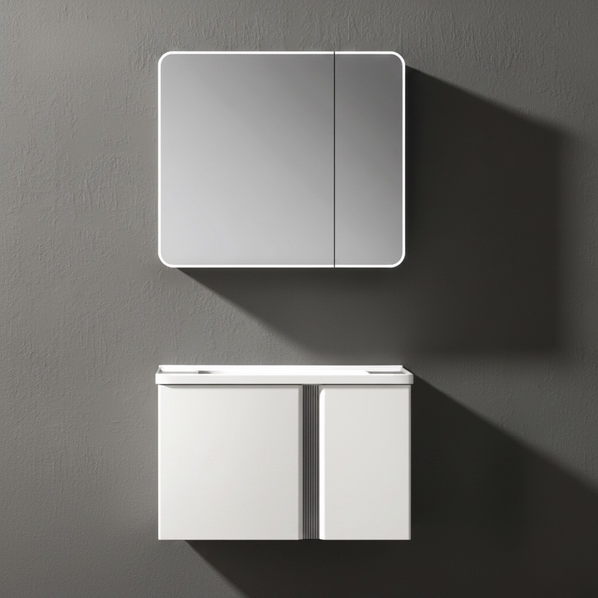 Wahkit White Smart Mirror PVC Bathroom Vanity 900mm - K-9994A