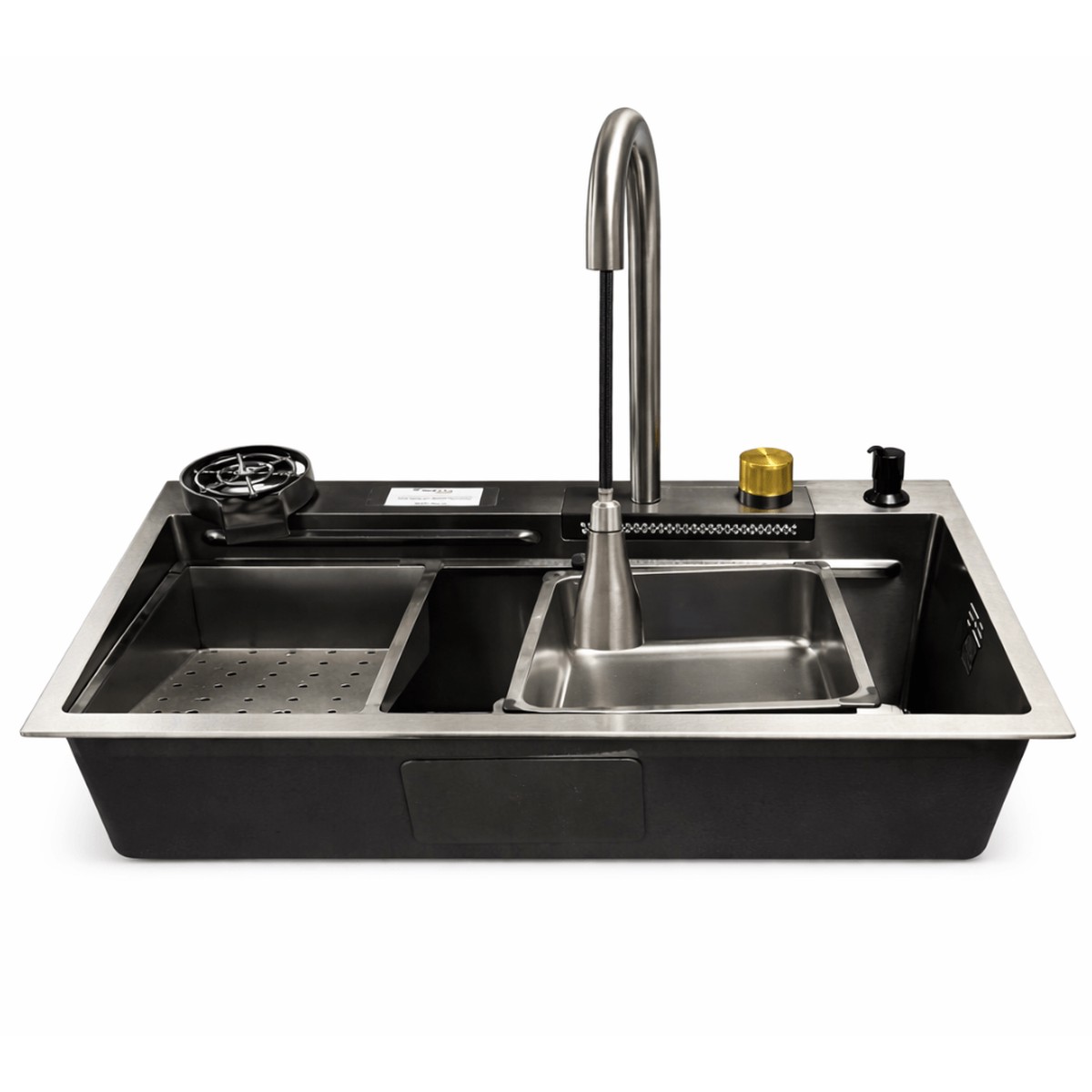 Westa Single - Nano Bronze Kitchen Sink with Pull-Out Faucet & Accessories - 7546