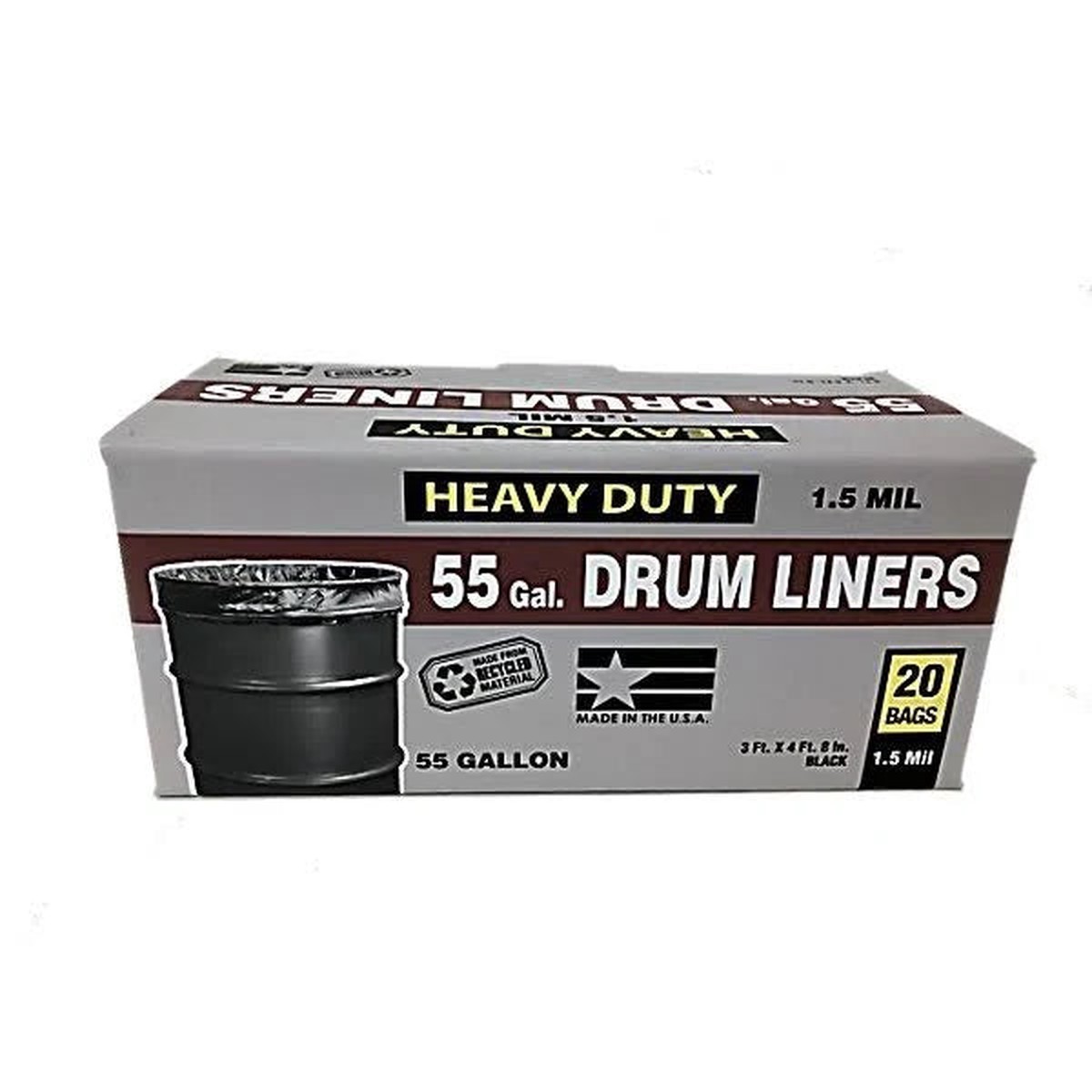 00030 Heavy Duty 55 Gallon Drum Liner Trash Bags
