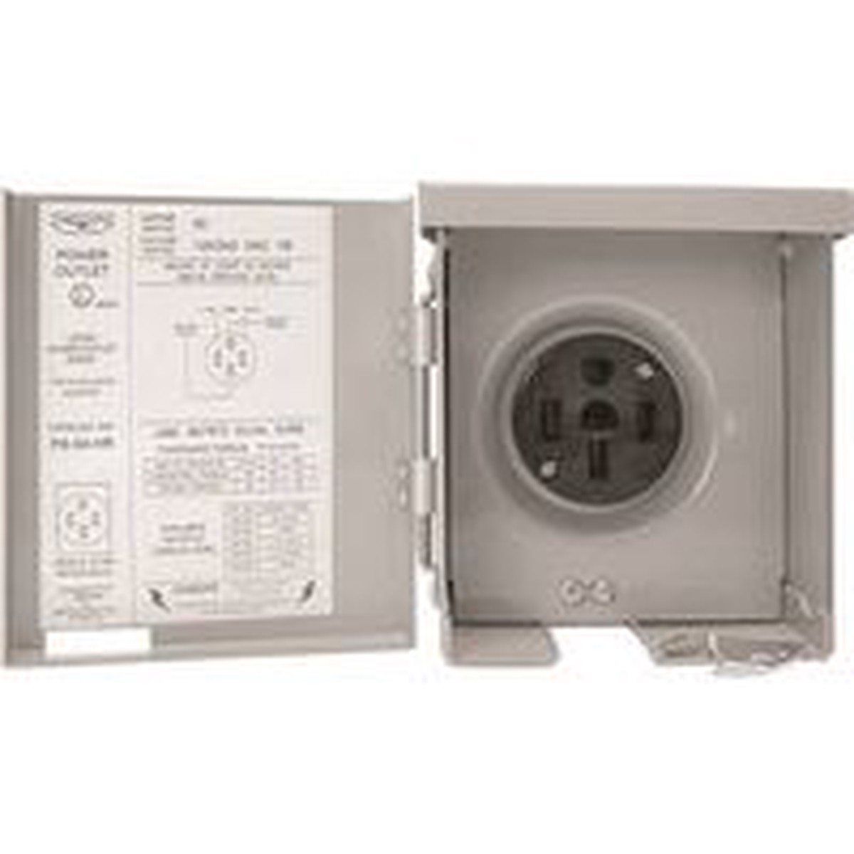 Connecticut Electric PS-54-HR Power Outlet, 50 A, Steel
