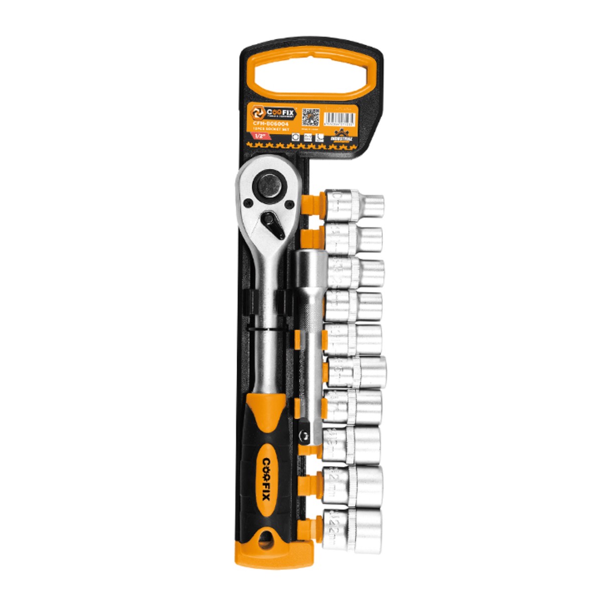 Coofix 12-Piece 1/2" Drive Hexagon Socket & Ratchet Tool Set - 27495